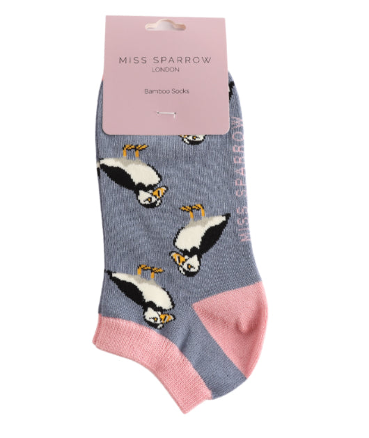 Miss Sparrow Puffin Trainer Socks