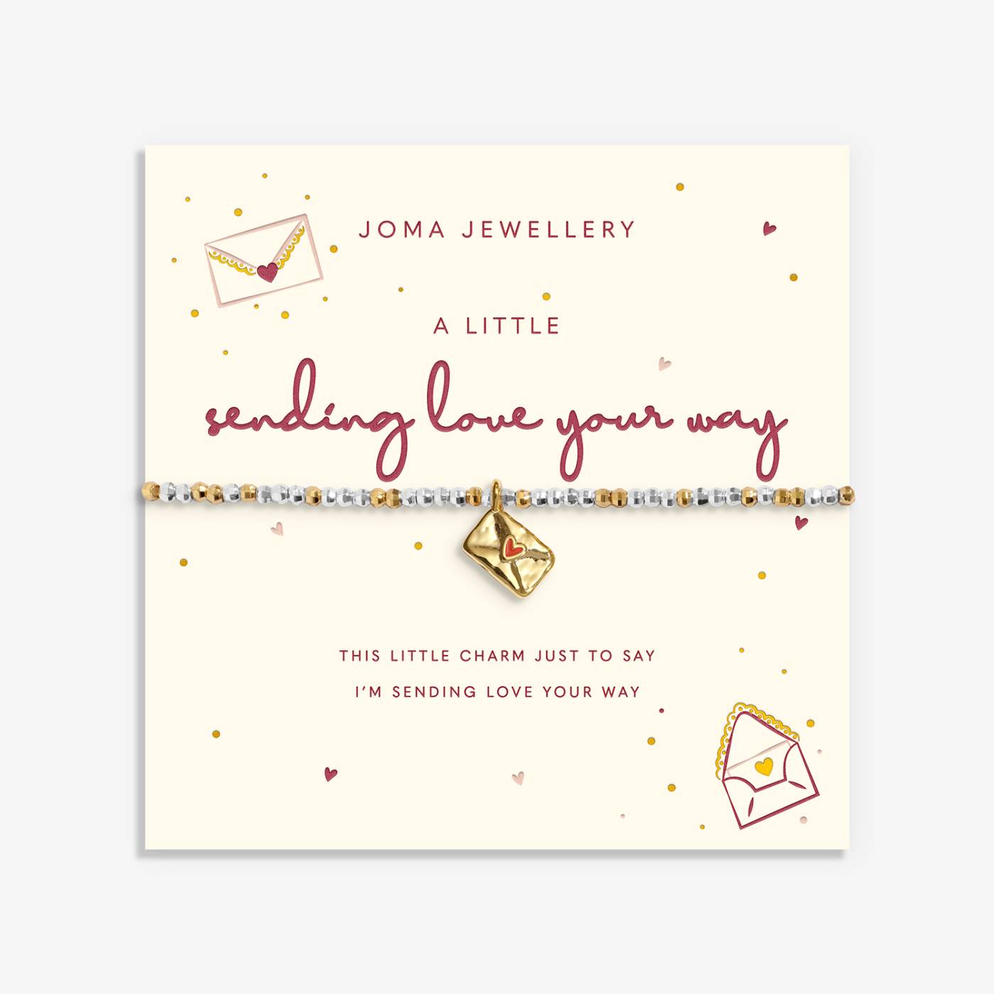 Joma Jewellery Little Stories 'Sending Love Your Way' Bracelet In Silver and Gold Plating