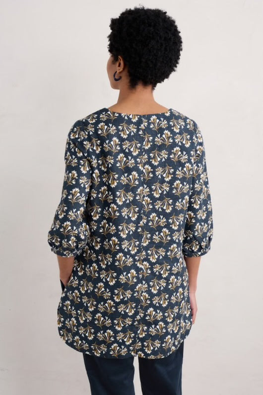Loganberry Tunic Printed Seaweed Maritime