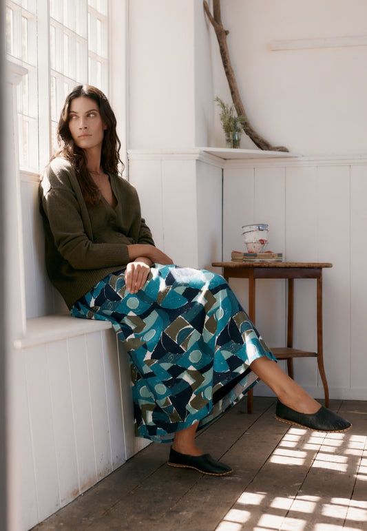Seasalt Mevagissey Midi Skirt in GOTS-Certified Organic Cotton