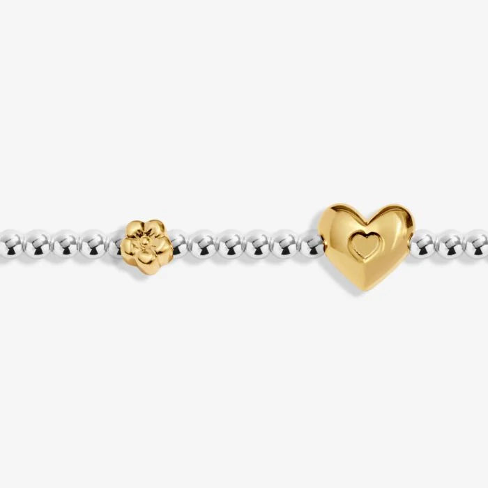 Joma Jewellery Birth Month A Little 'February' Bracelet in Silver and Gold Plating