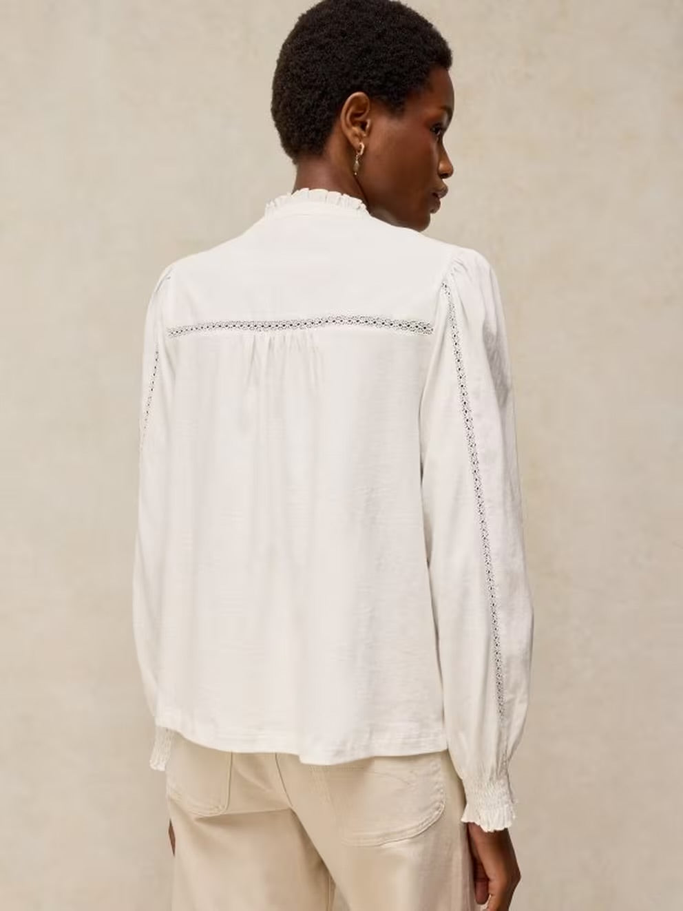 White Stuff Annabelle Lace Trim Top
