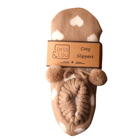 Jess & Lou Happy Hearts Super Cosy Slippers