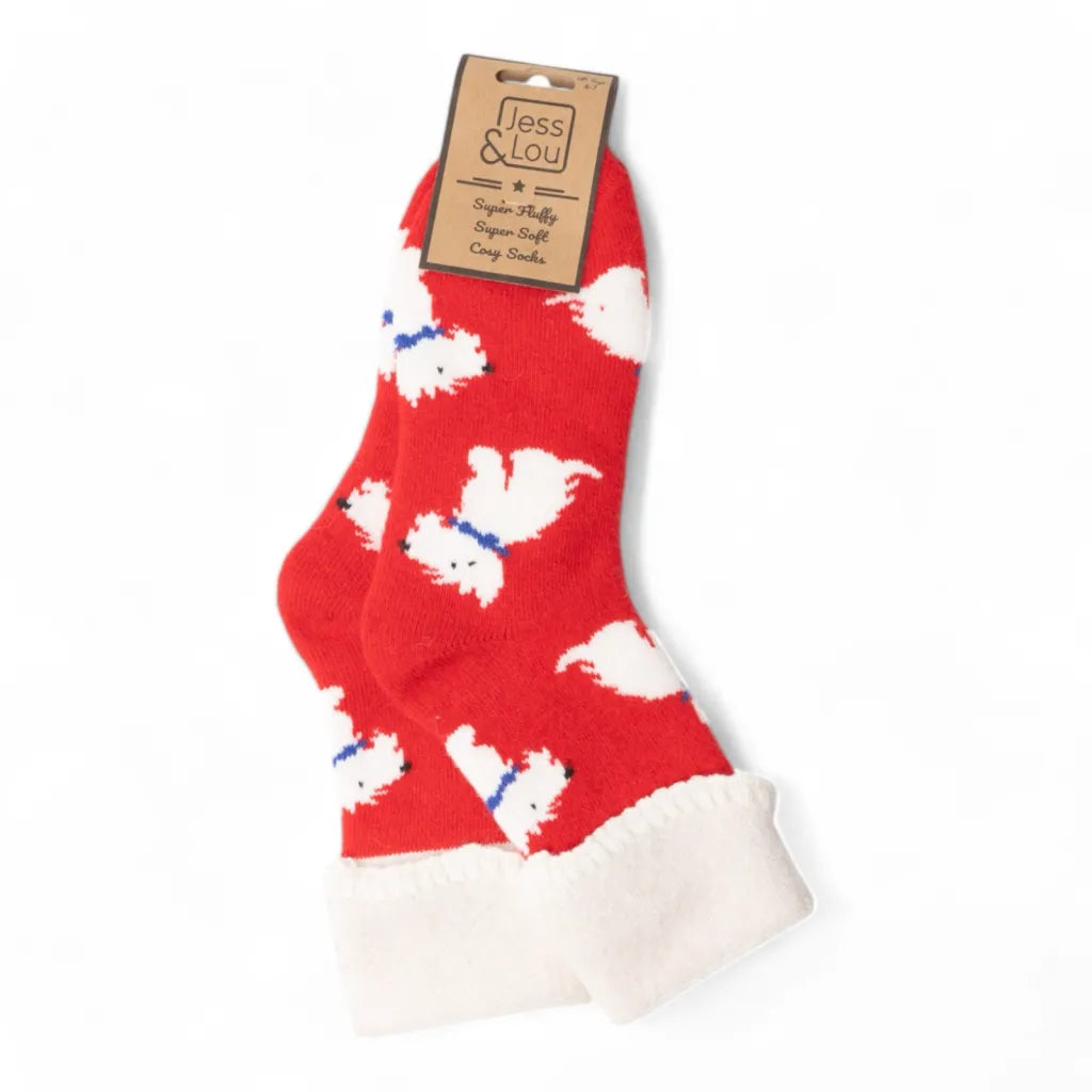 Jess & Lou Westie Super Cosy Socks