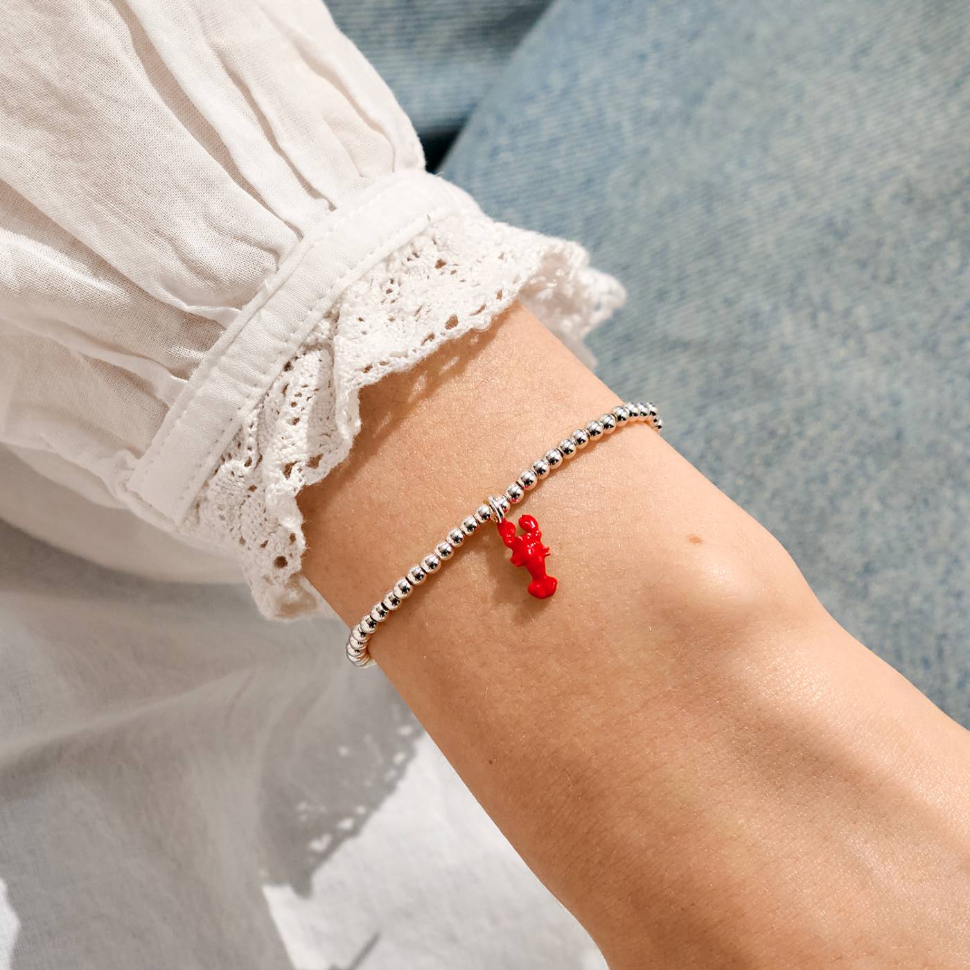 Joma Jewellery A Little Vibes 'You're My Lobster' Bracelet In Silver Plating
