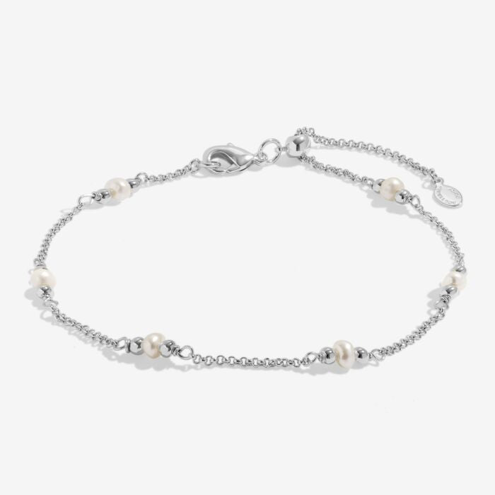 Joma Jewellery Anklet Pearl Silver Plated