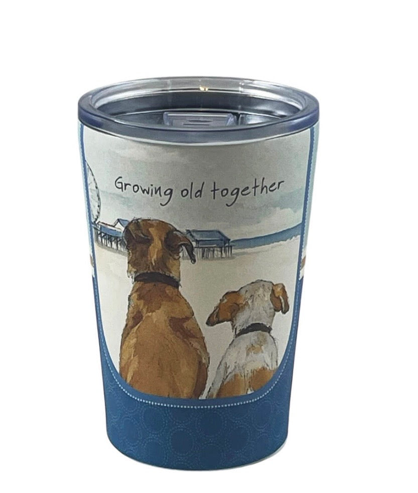 Little Dog Laughed Growing Old Travel Cup
