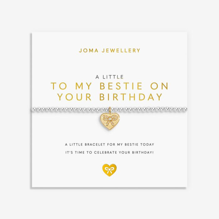 Joma Jewellery A little ‘To My Bestie On Your Birthday’ Silver Plated Bracelet
