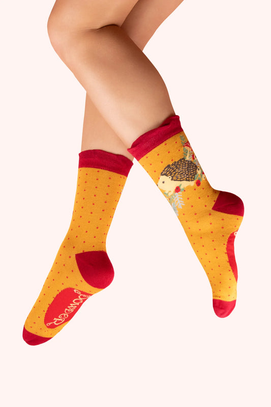 Powder Nesting Hedgehogs Ankle Socks