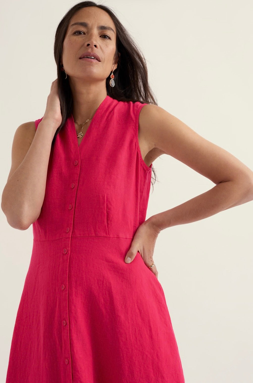 Seasalt Sleeveless Carved Wood Dress