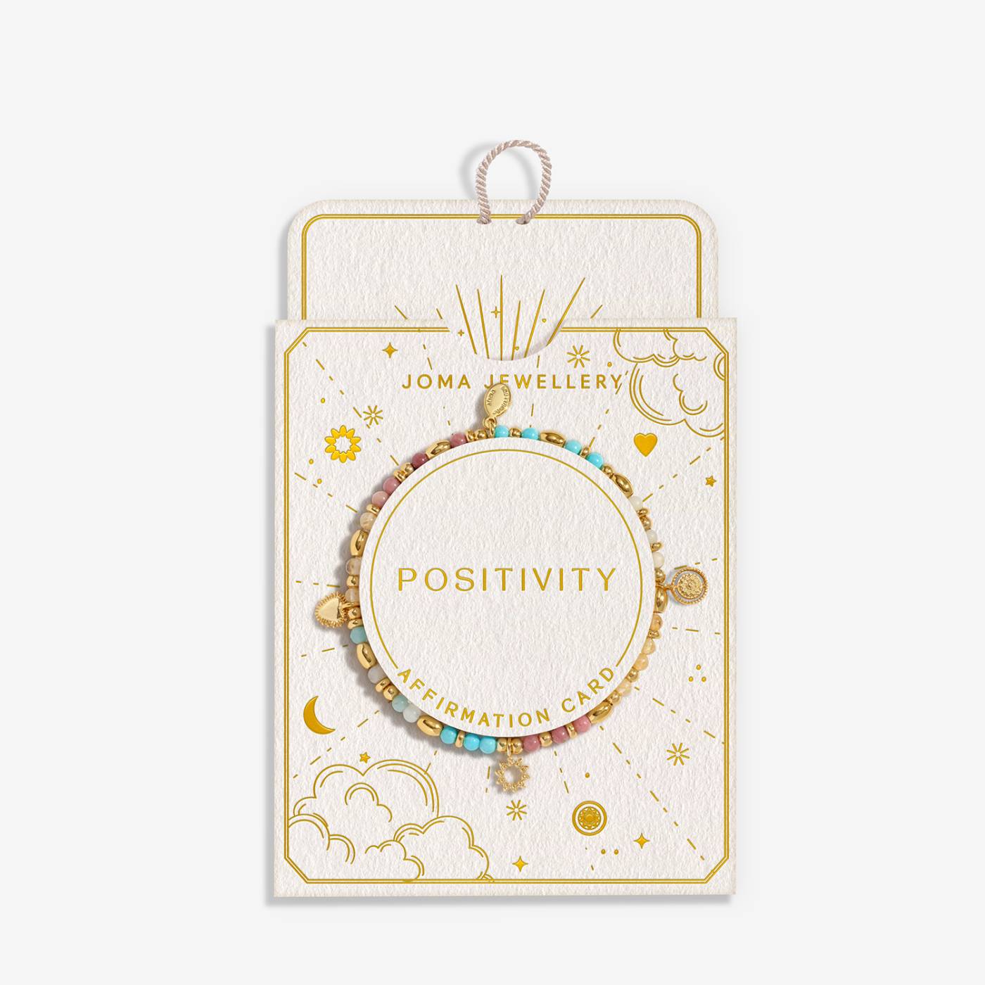 Joma Jewellery Affirmation Card ‘Positivity’ Bracelet