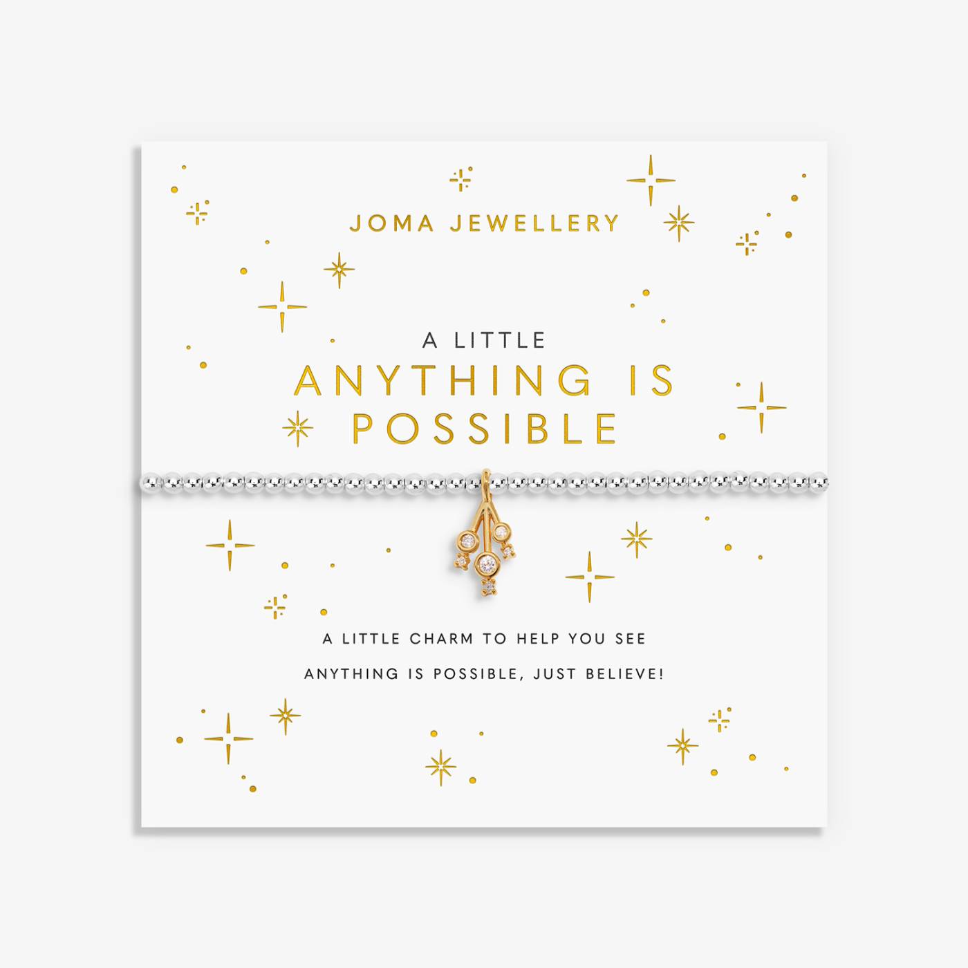 Joma Jewellery A Little 'Anything Is Possible' Bracelet In Silver and Gold Plating