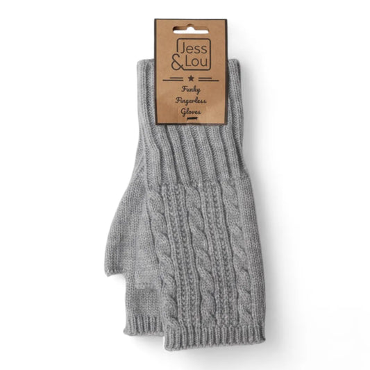 Jess & Lou Fingerless Cable Knit Gloves