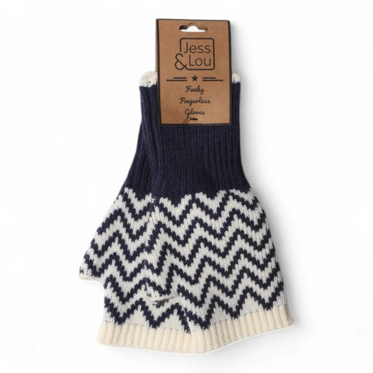 Jess & Lou Fingerless Herringbone Gloves