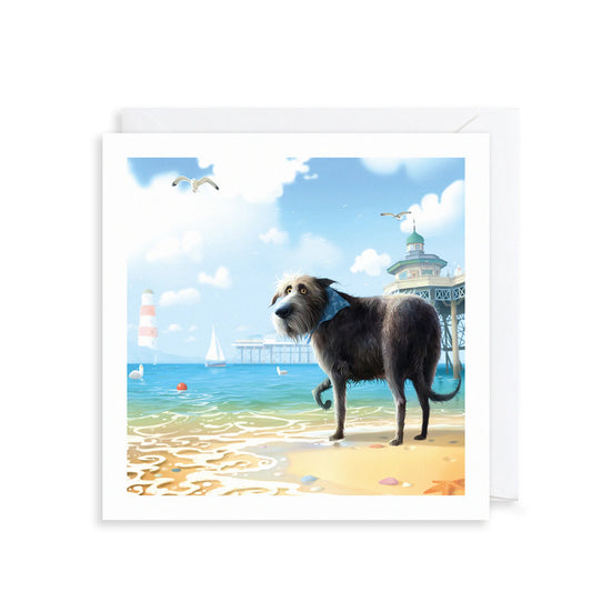 Toby the Dog Card By the Pier