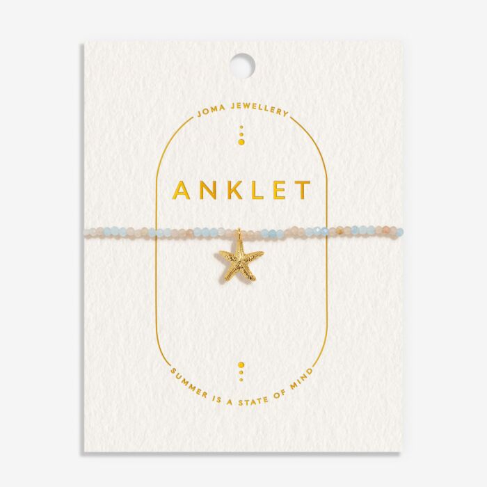 Joma Jewellery Anklet Multi Stone Starfish