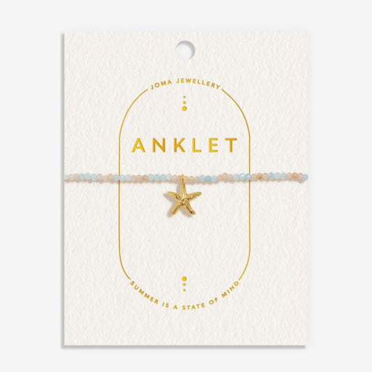 Joma Jewellery Anklet Multi Stone Starfish