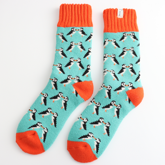 Miss Sparrow Winter Kissing Puffins Duck Egg