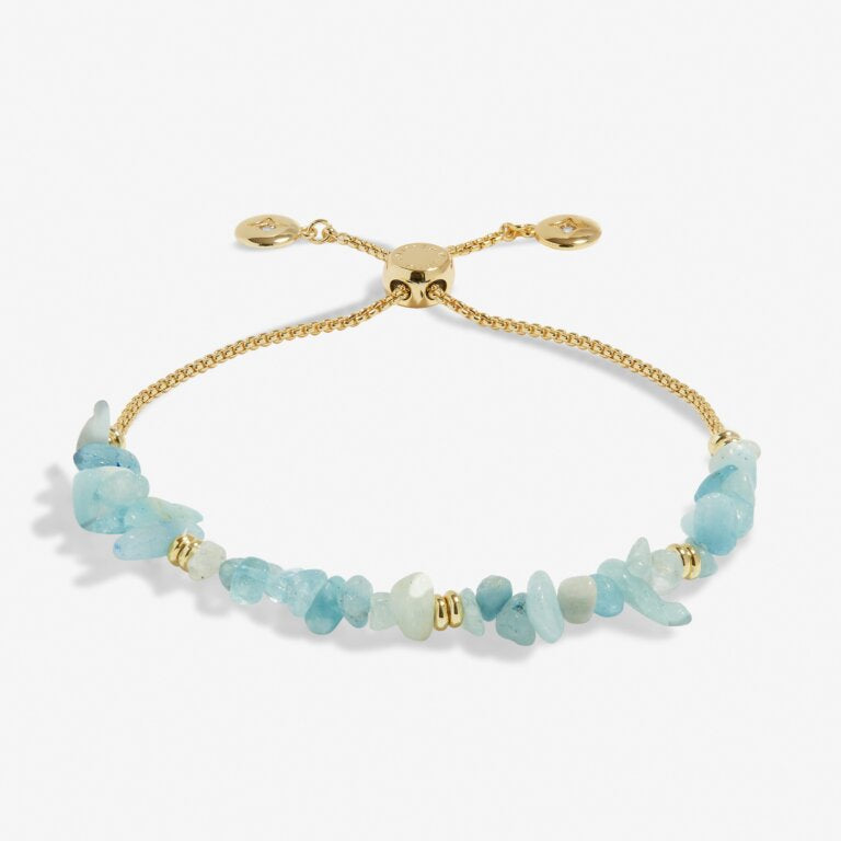 Manifestones Aquamarine Bracelet In Gold Plating