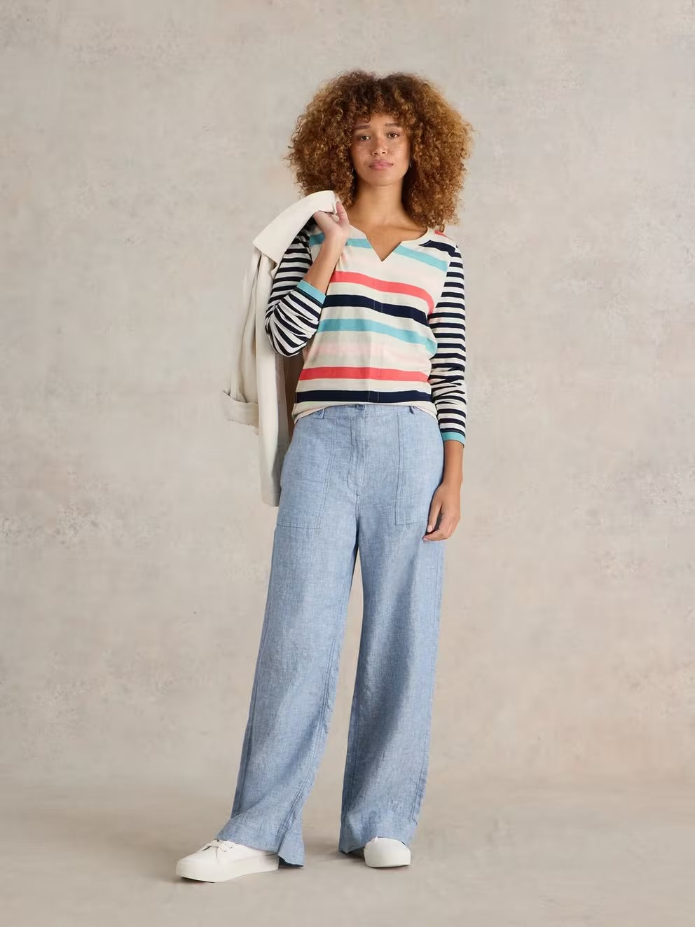 White Stuff Nelly Stripe Long Sleeved Tee