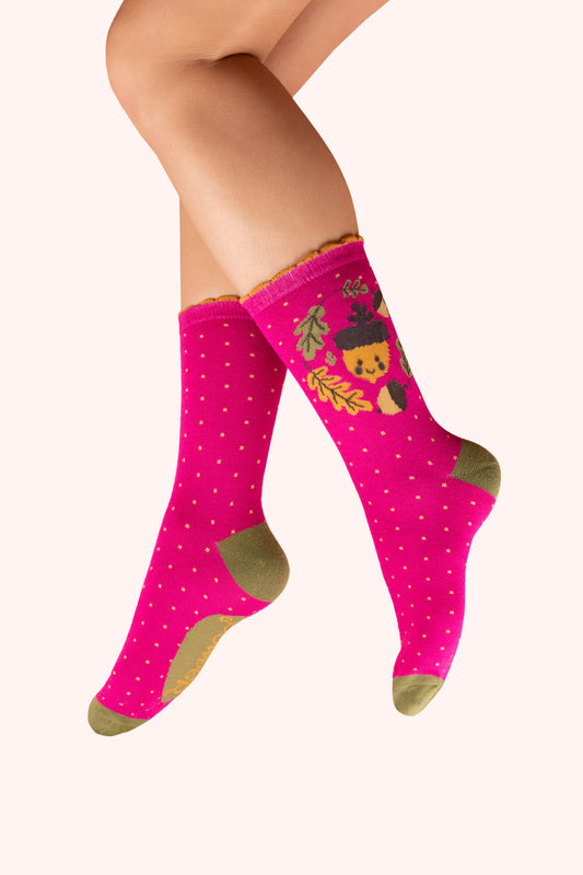 Powder Happy Acorn Ankle Socks