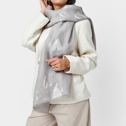 Katie Loxton Heart Printed Foil Scarf