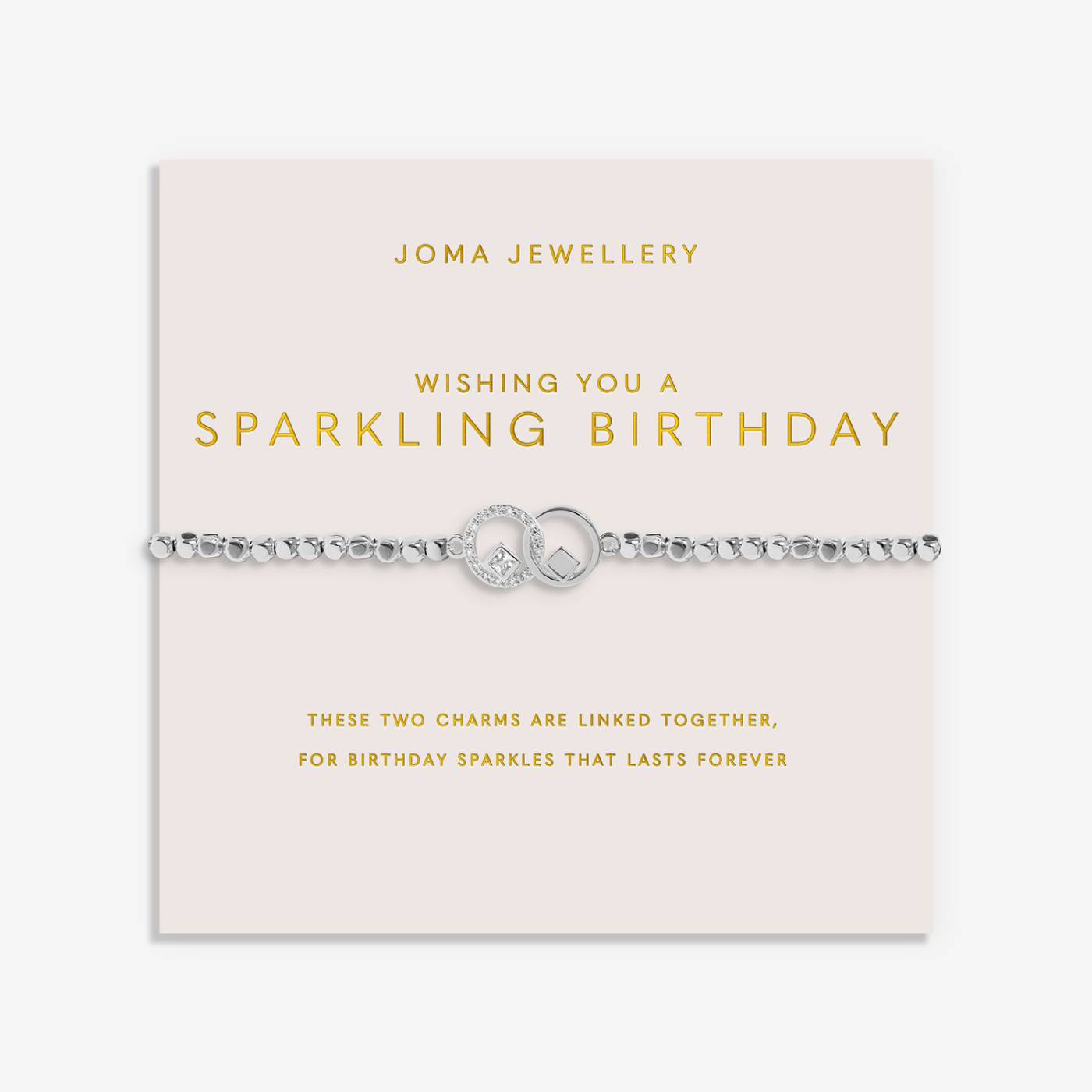 Joma Jewellery Forever Yours 'Wishing You A Sparkling Birthday' Bracelet In Silver Plating