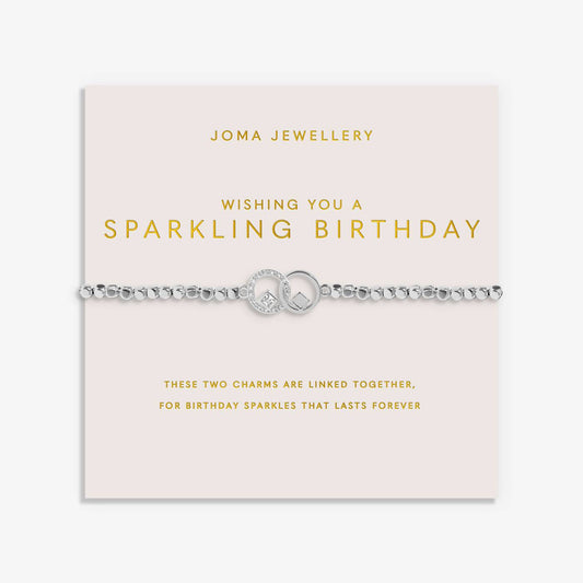 Joma Jewellery Forever Yours 'Wishing You A Sparkling Birthday' Bracelet In Silver Plating