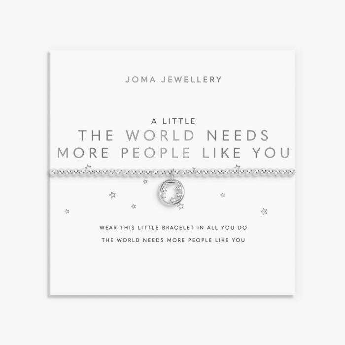 Joma Jewellery A little ‘The World Needs People Like You’ Silver Plated Bracelet