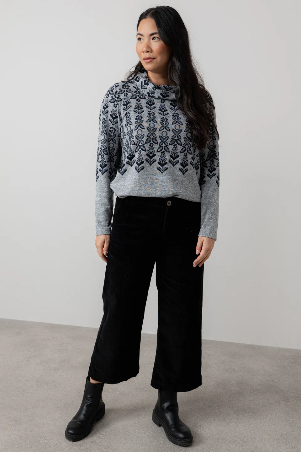 Lily & Me Relaxed Everyday Jumper Folk Fairisle