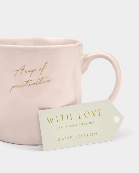 Katie Loxton Gift Bow Mug ‘A Cup Of Positivi-tea’