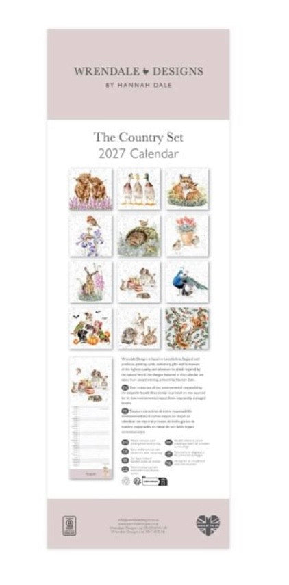 Wrendale Designs “Country Set” Slim calendar 2027