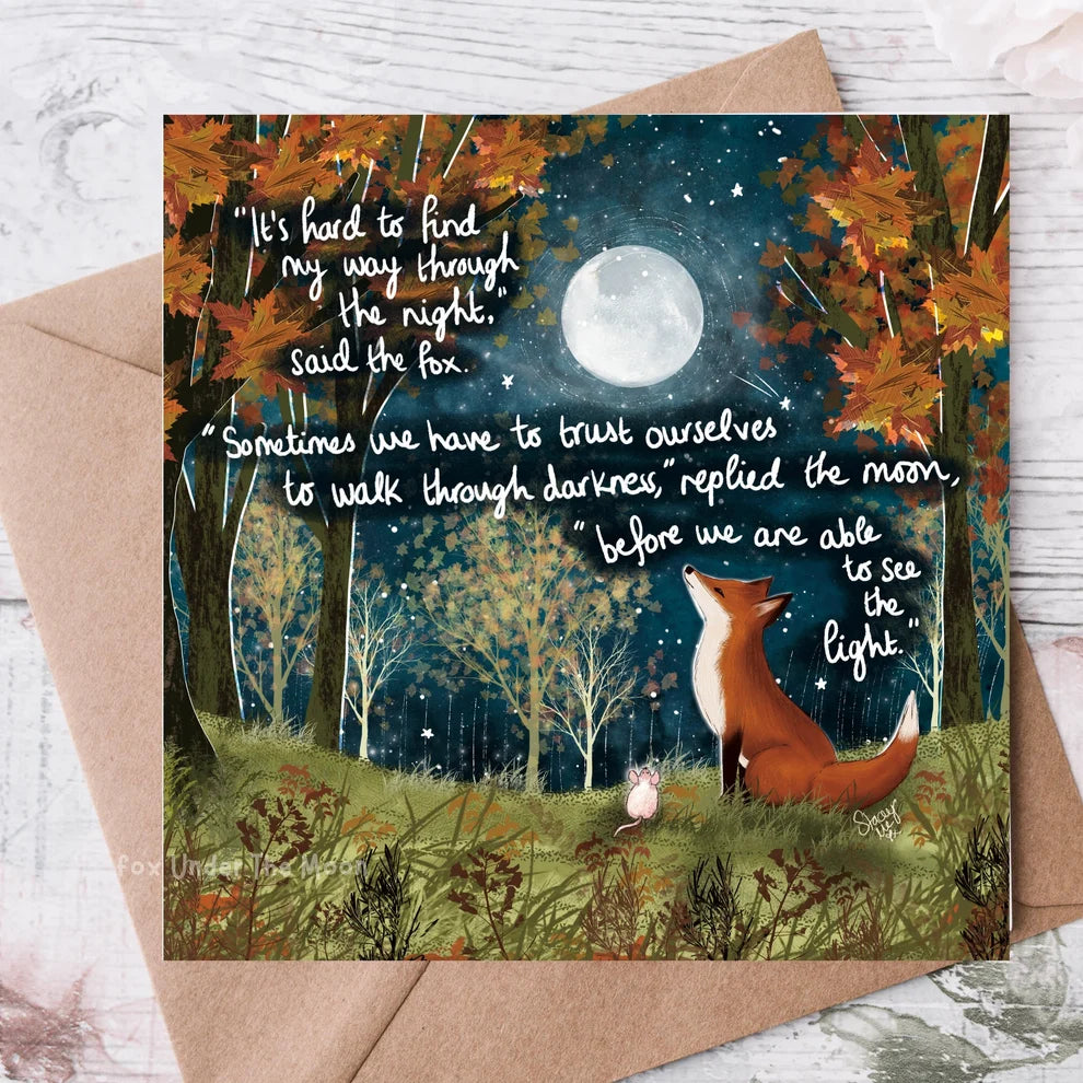 Fox Under The Moon Card “Trust Yourself”