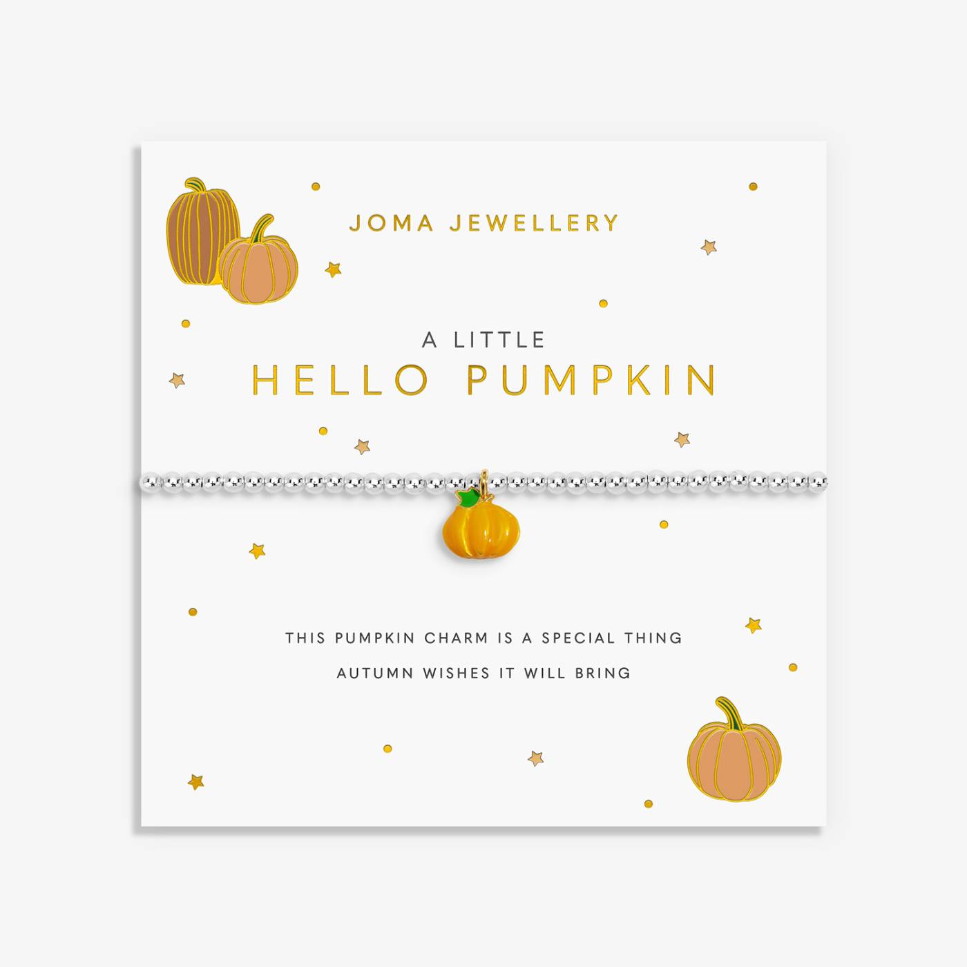 Joma Jewellery A Little Vibes 'Hello Pumpkin' Bracelet In Silver Plating