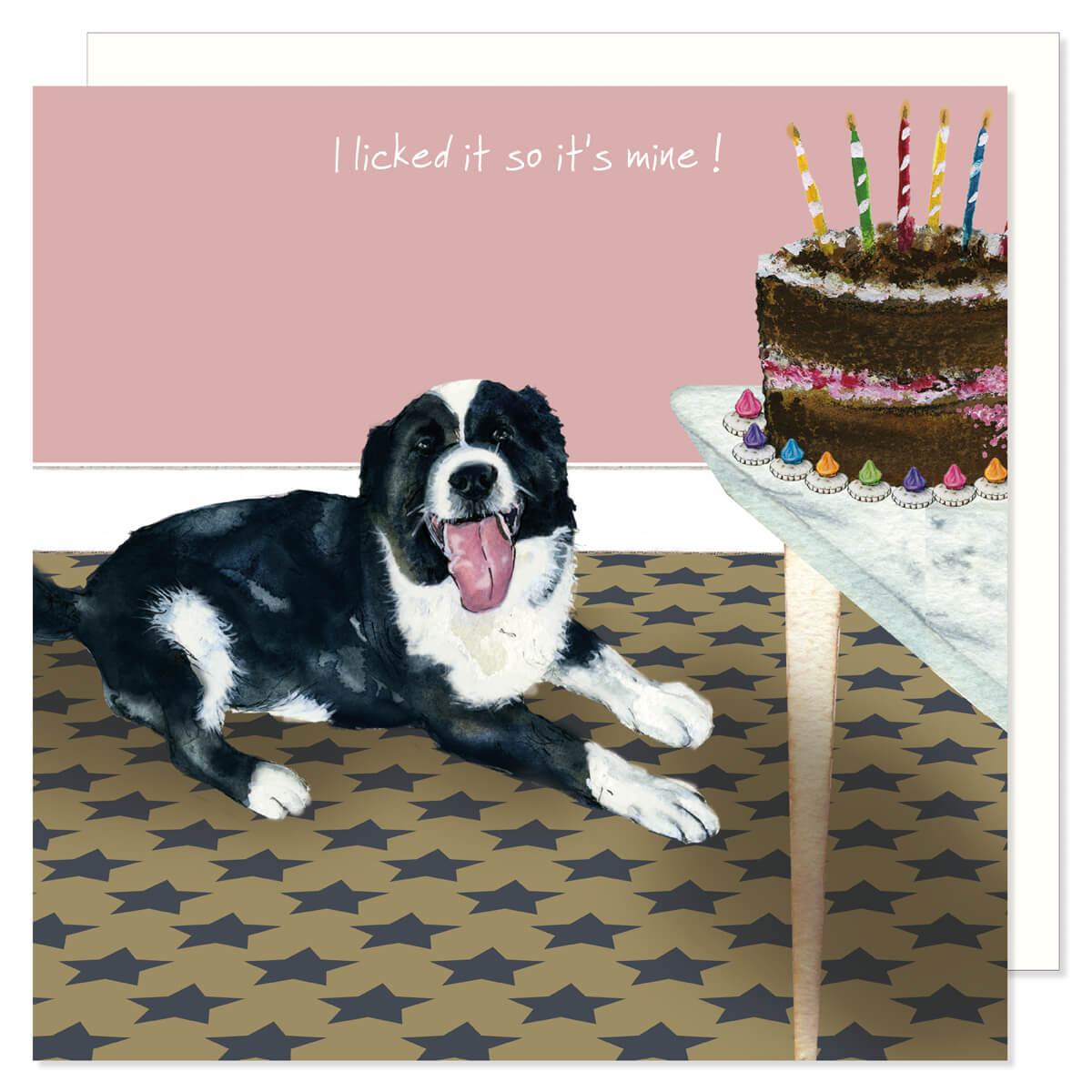 Little Dog Laughed Border Collie “Licked It” Card
