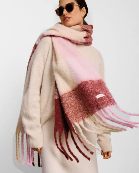 Katie Loxton Recycled Checked Tassel Scarf
