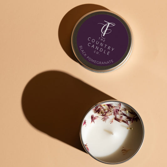 Black Pomegranate Tin Candle