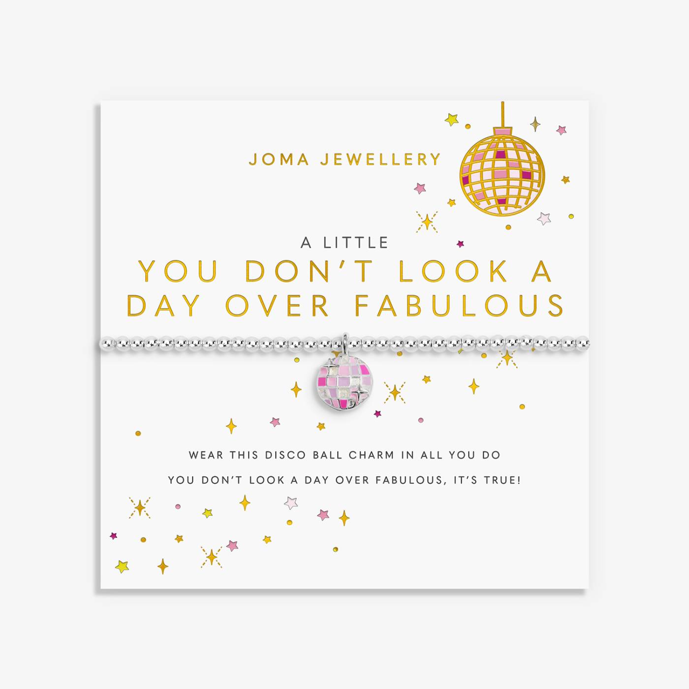 Joma Jewellery A Little Vibes 'You Don't Look A Day Over Fabulous' Bracelet In Silver Plating