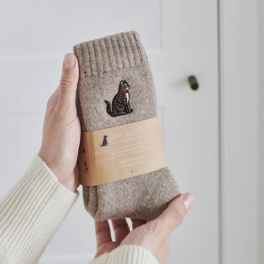 Sweet William Tabby Cat Wool Socks