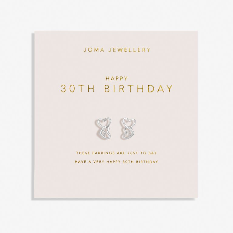 Joma Jewellery Forever Yours "Happy 30th Birthday" Earrings