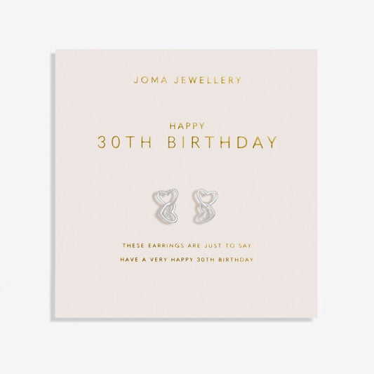 Joma Jewellery Forever Yours "Happy 30th Birthday" Earrings