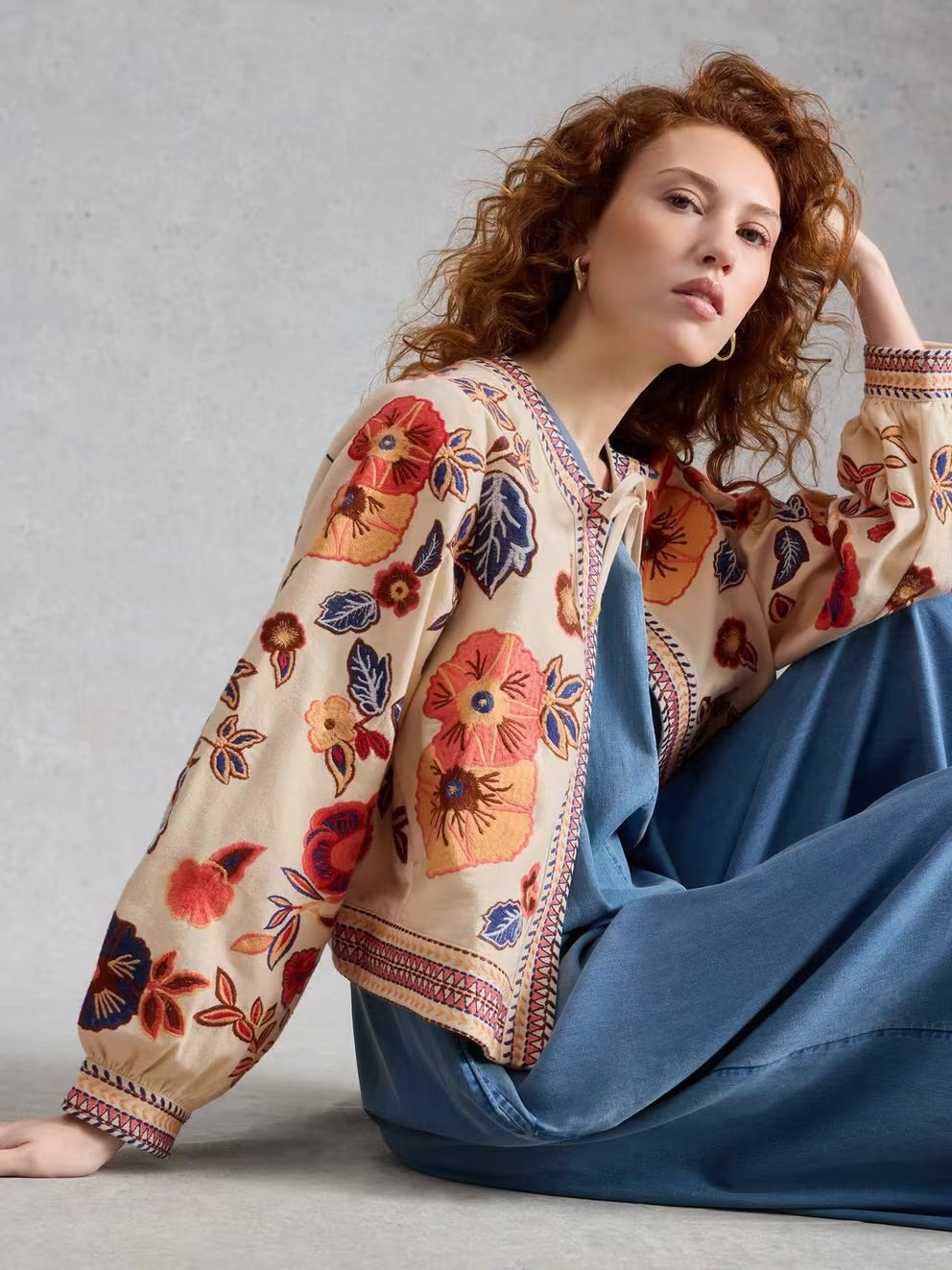 White Stuff Jodie Embroidered Jacket