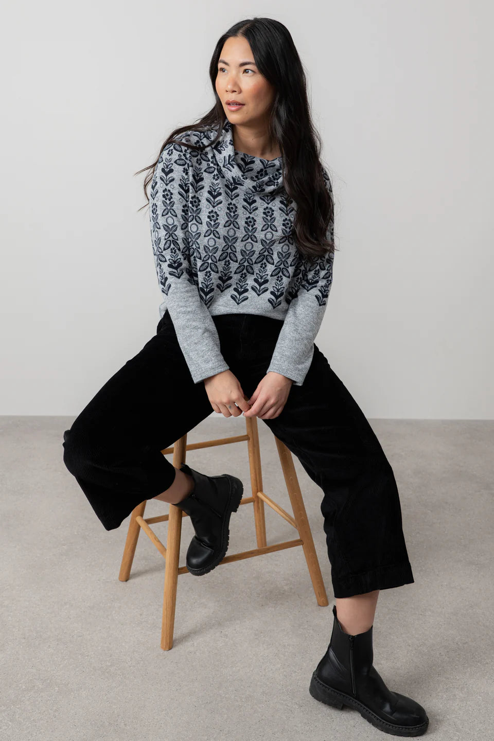 Lily & Me Relaxed Everyday Jumper Folk Fairisle