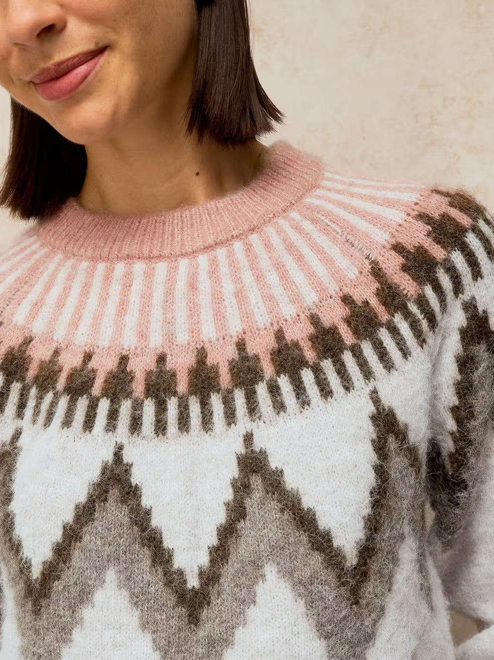 White Stuff Blurred Fairisle Jumper