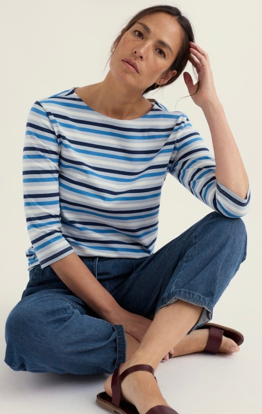 Seasalt Sailor Top Tri Mini Cornish Blue Fog