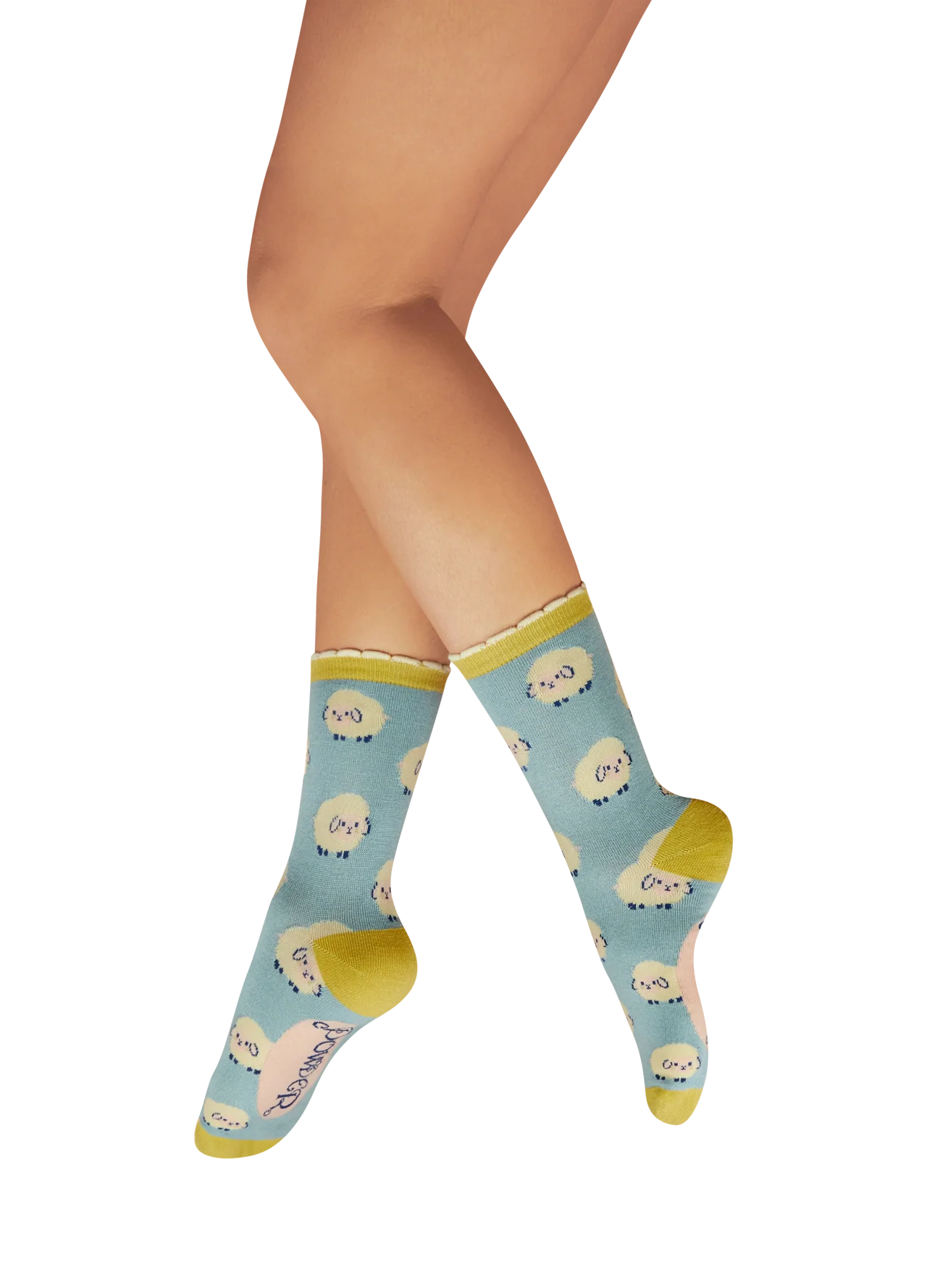 Marshmallow Sheep Socks - Ice Blue