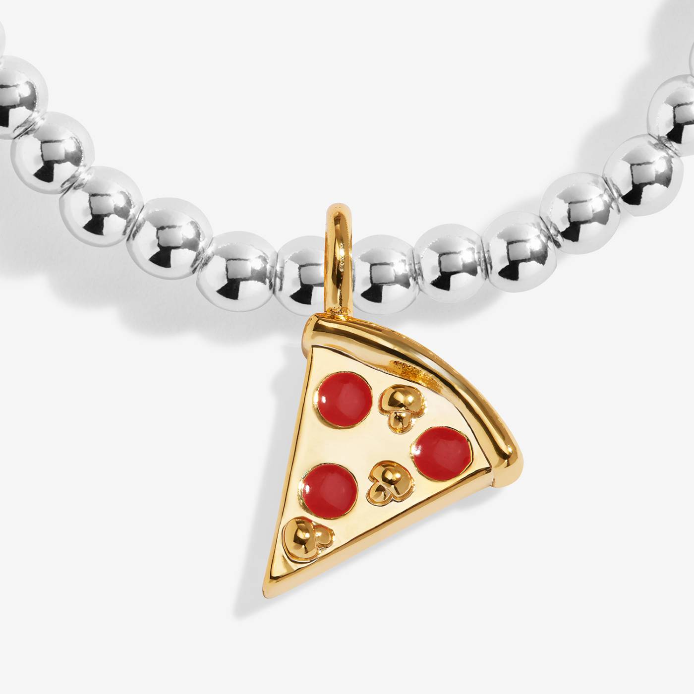 Joma Jewellery A Little Vibes 'Pizza Lovers Club' Bracelet In Silver Plating