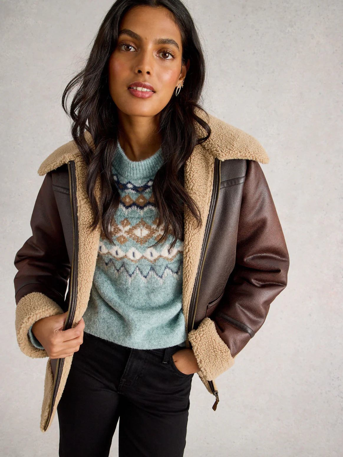 White Stuff Arctic Fairisle Jumper in Blue Multi