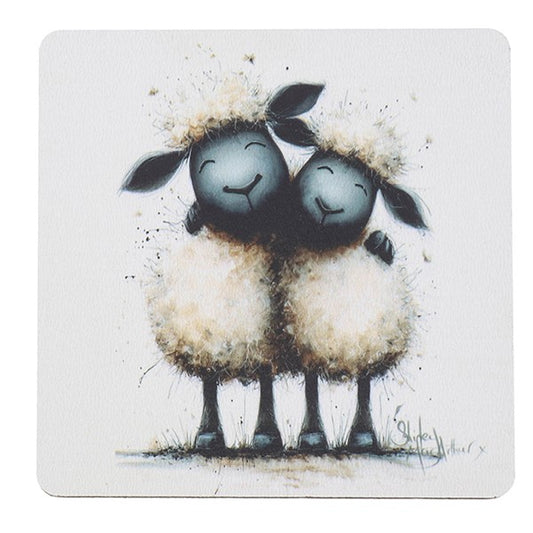 Shirley MacArthur Sheep Hugs Coaster