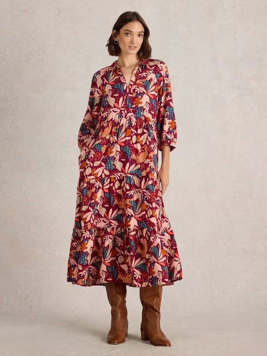 White Stuff Virginia Tiered Shirt Dress